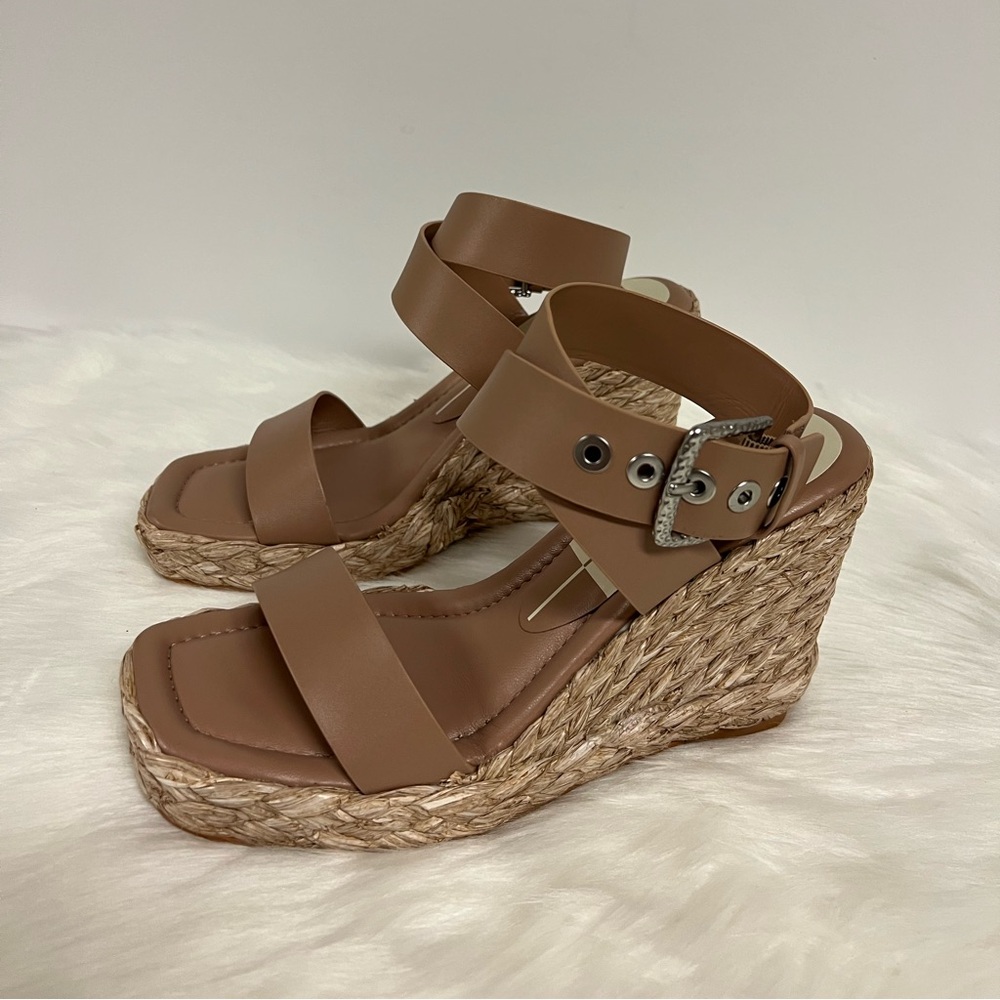 Dolce Vita Aldona Braided Raffia Ankle Strap Wedge Sandal Belgium Sweet - Picture 3 of 15